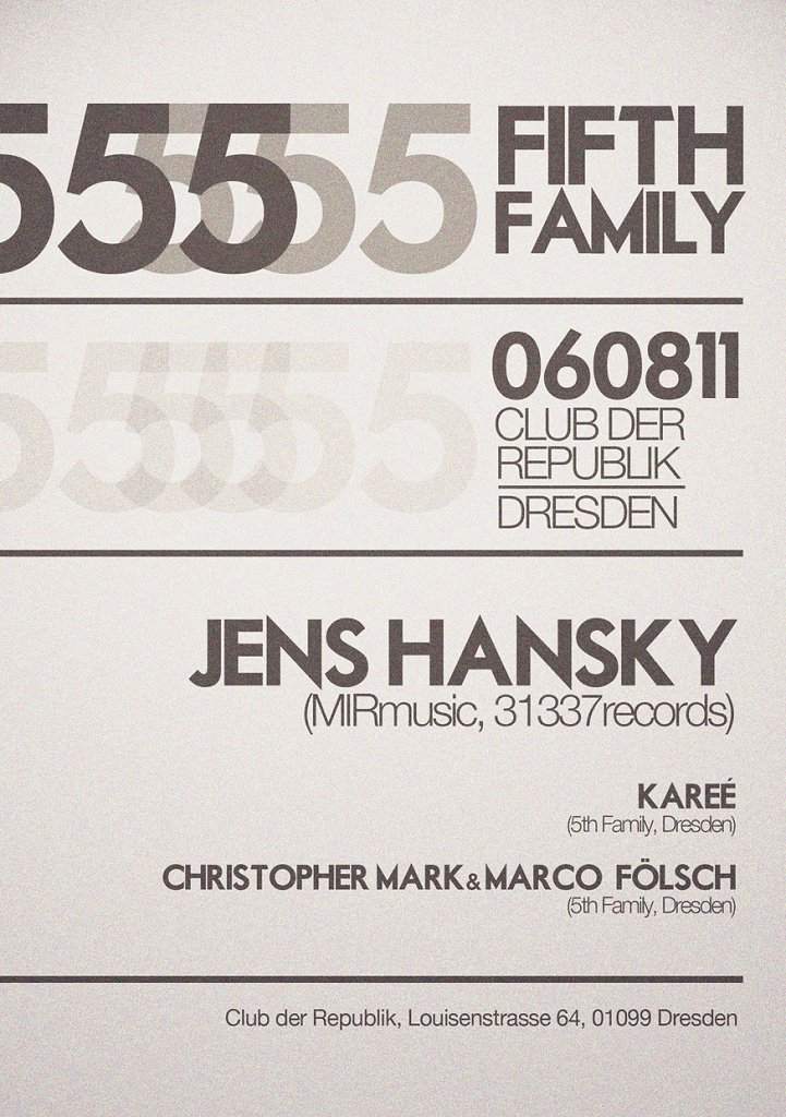 5th Family Night with Jens Hansky - Página frontal