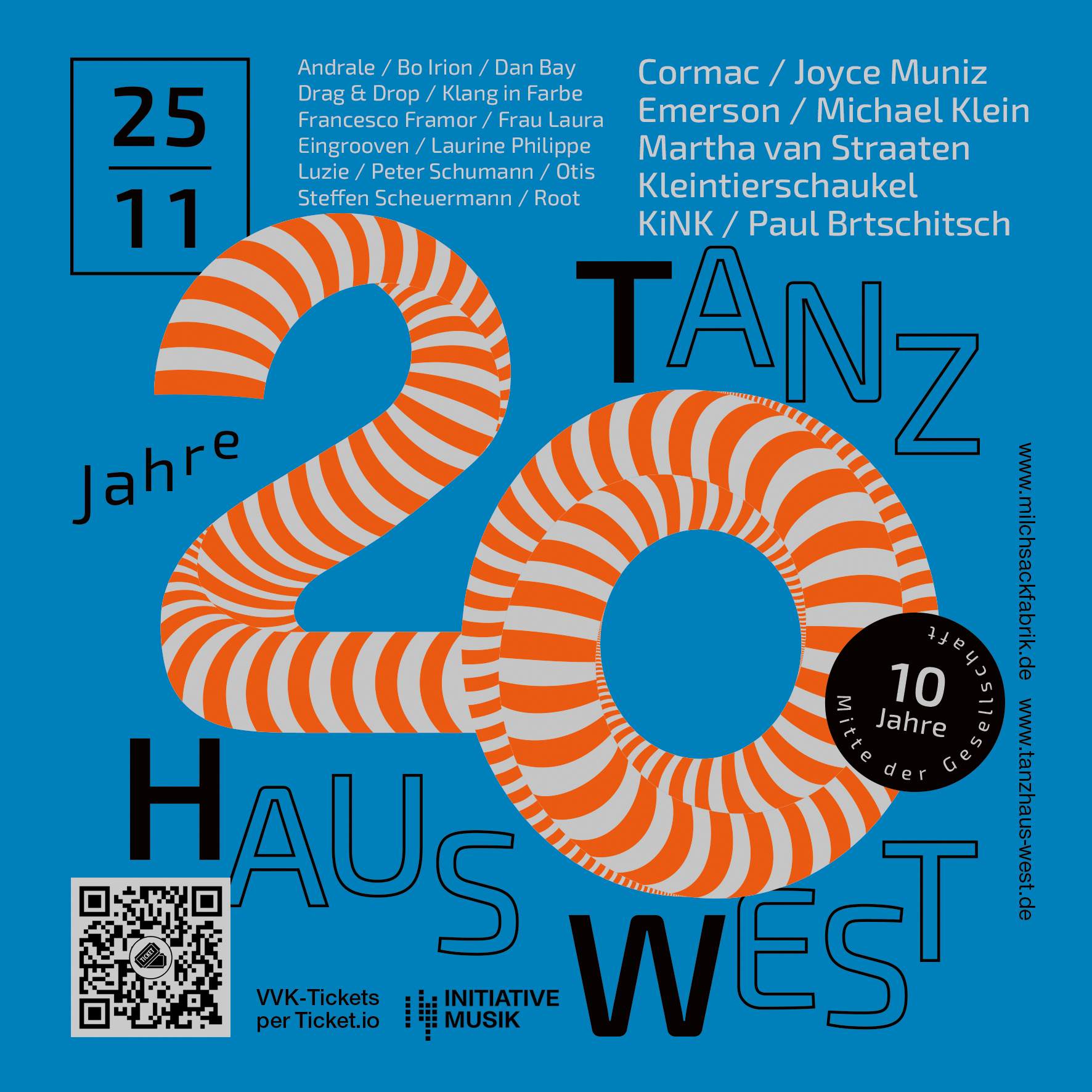 20 JAHRE Tanzhaus West - フライヤー表