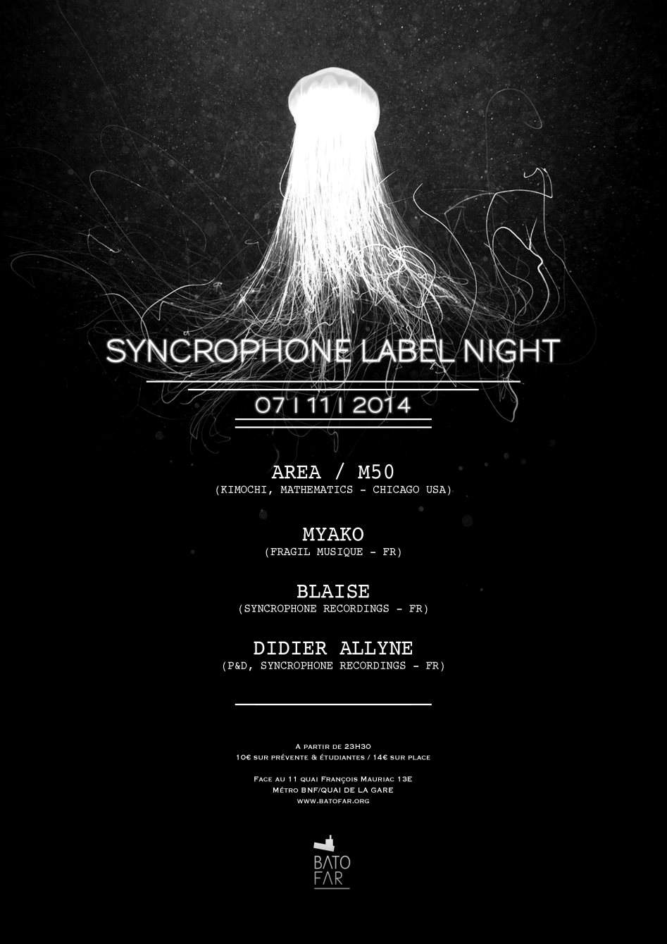 Syncrophone Label Night/Area - M50 - フライヤー表