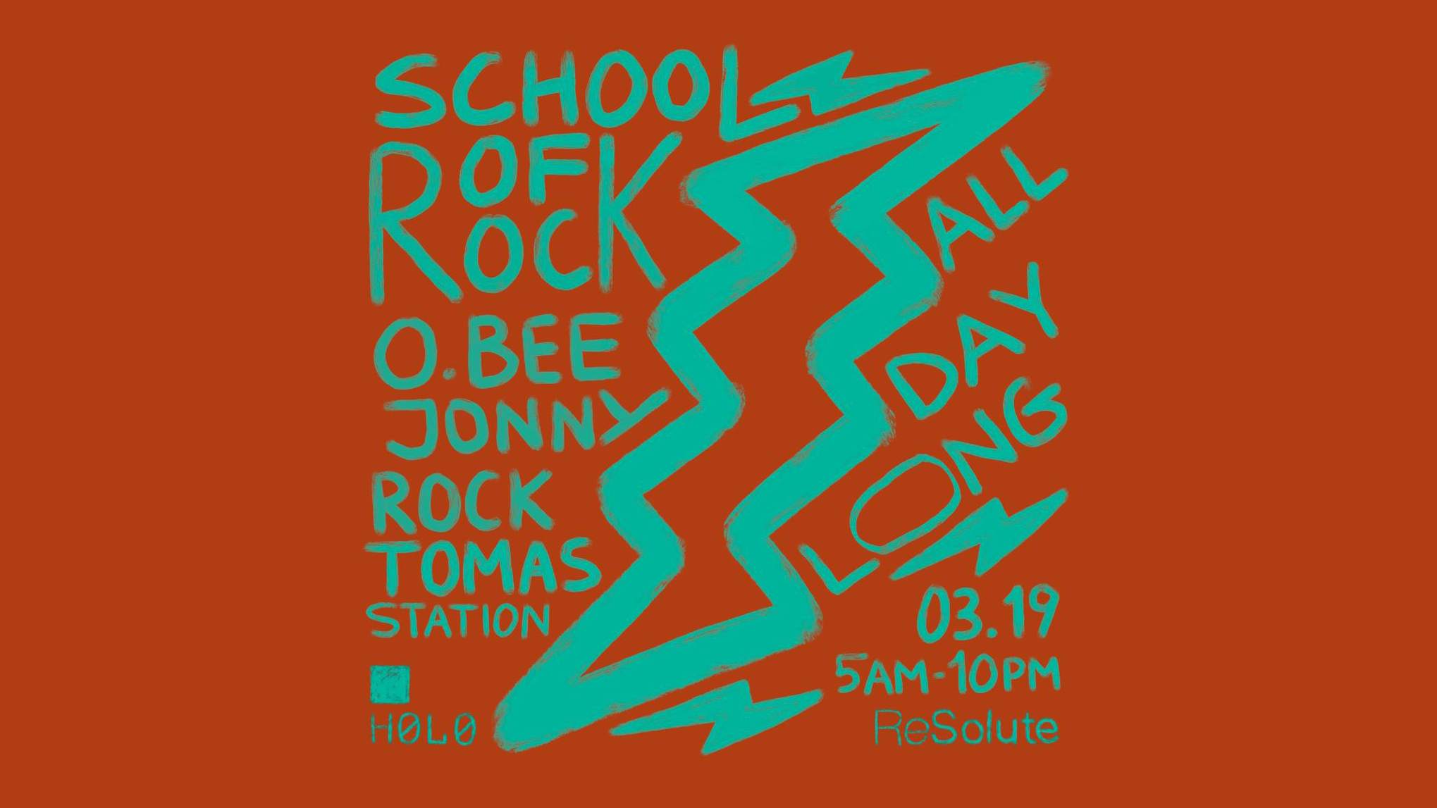 ReSolute presents School of Rock with O.BEE, Jonny Rock & Tomas