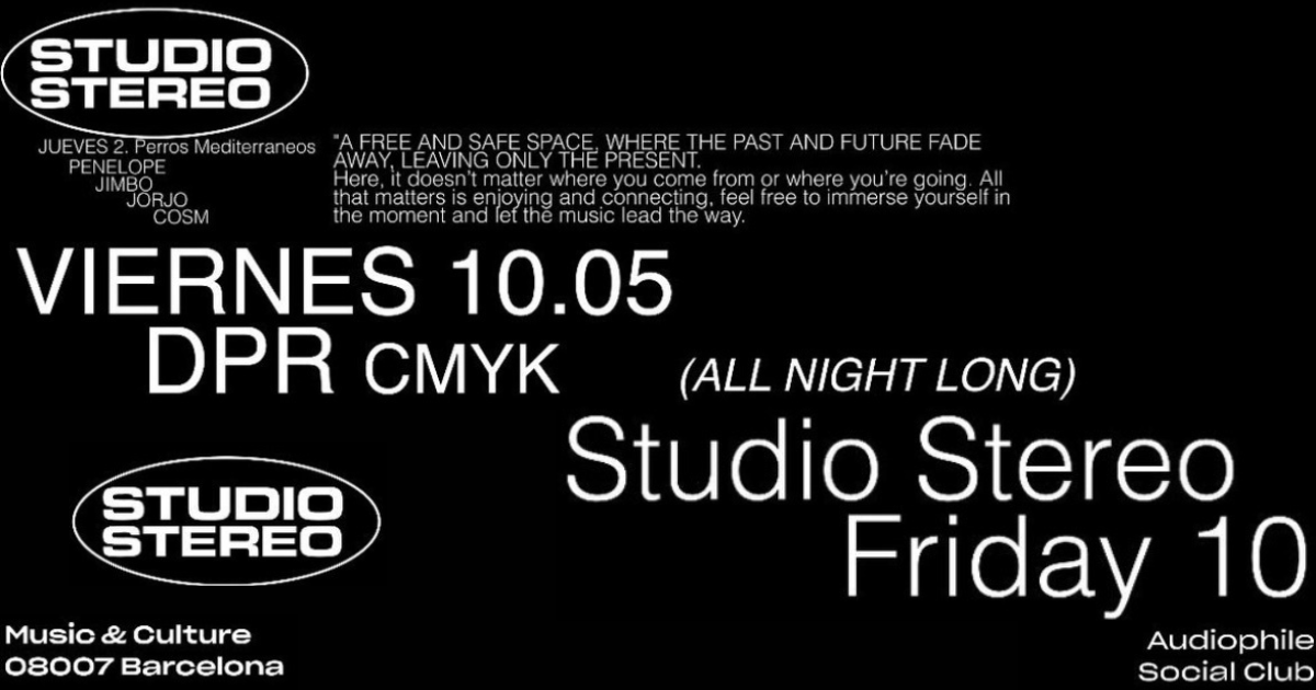 SOLD OUT - Studio Stereo pres DPR (all night long) - フライヤー表