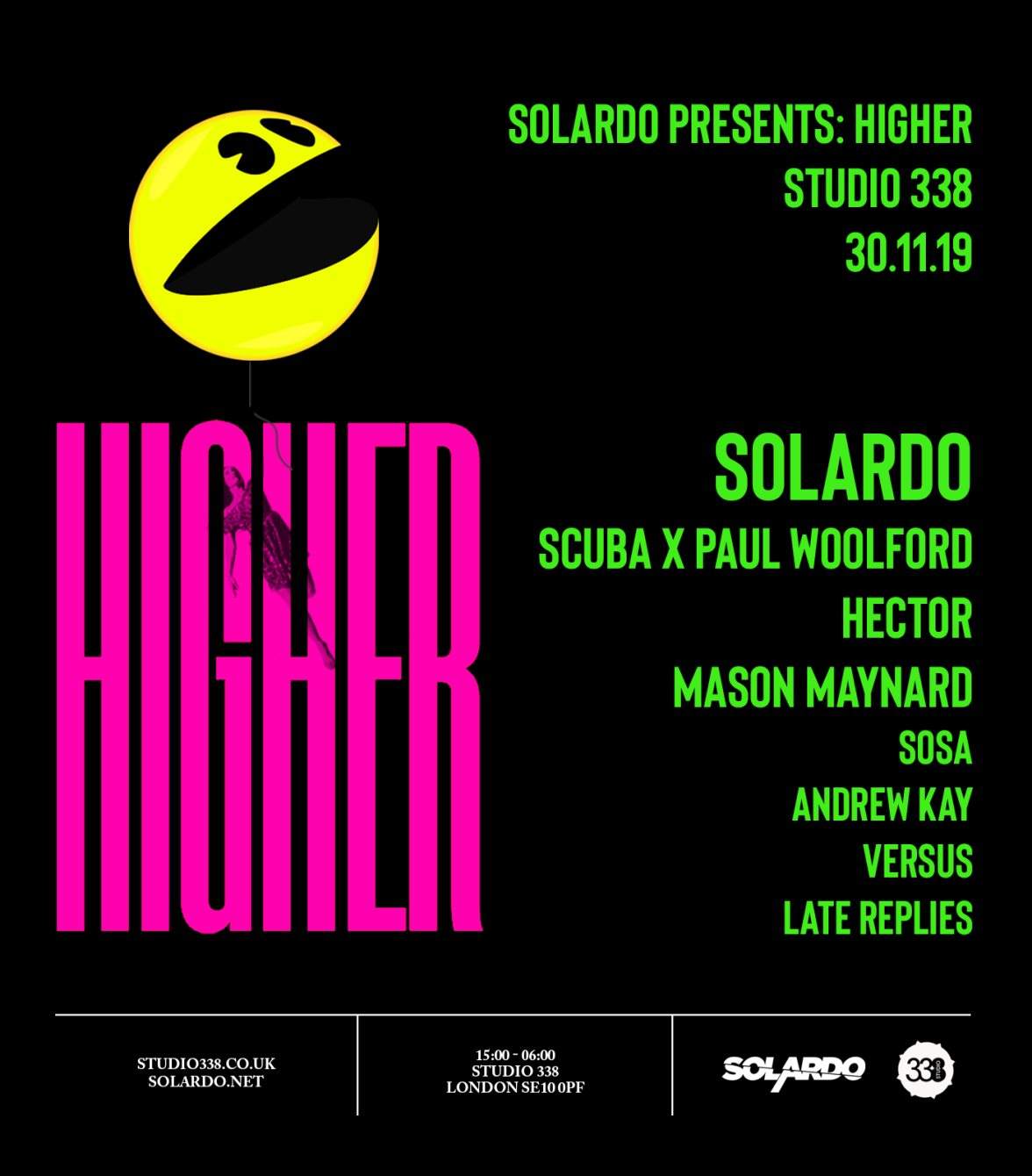 Solardo presents: Higher - Página frontal
