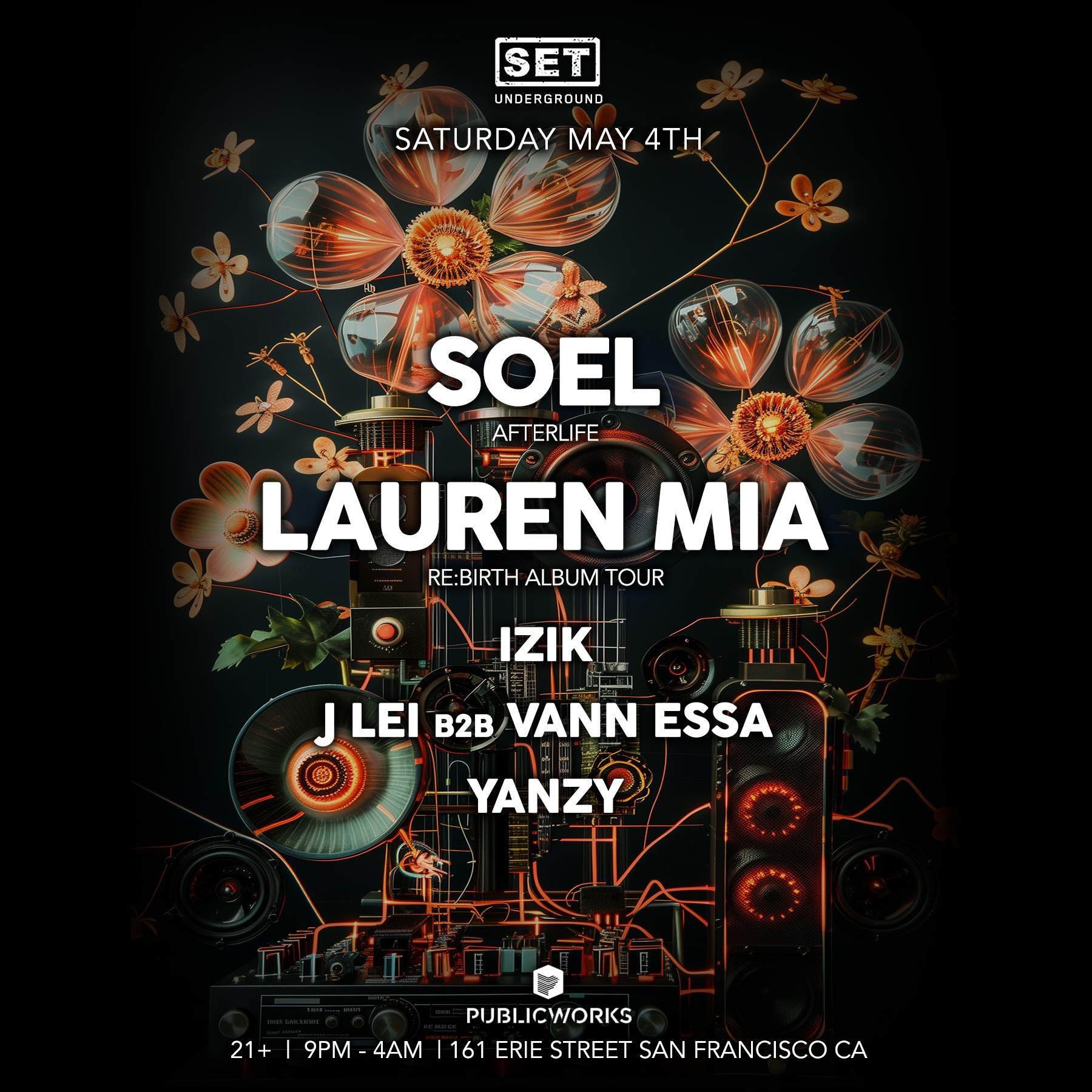 SET with SOEL (Afterlife) + Lauren Mia (Re:Birith Album Tour) in SF - Página frontal