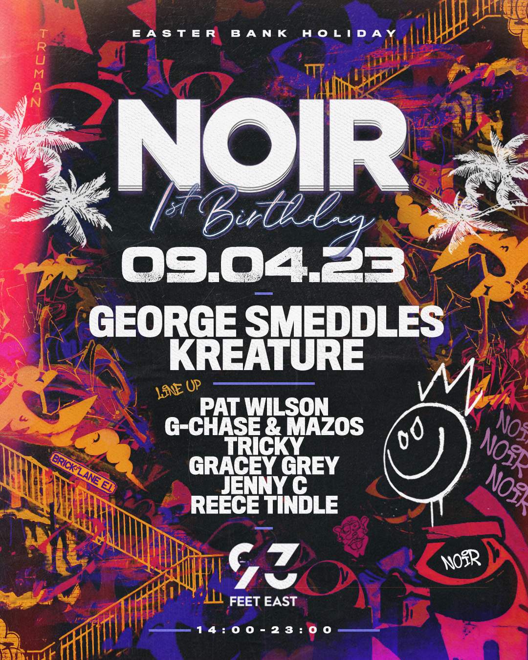 NOIR Easter Sunday w/George Smeddles, Kreature, Pat Wilson, Tricky + Residents - フライヤー裏