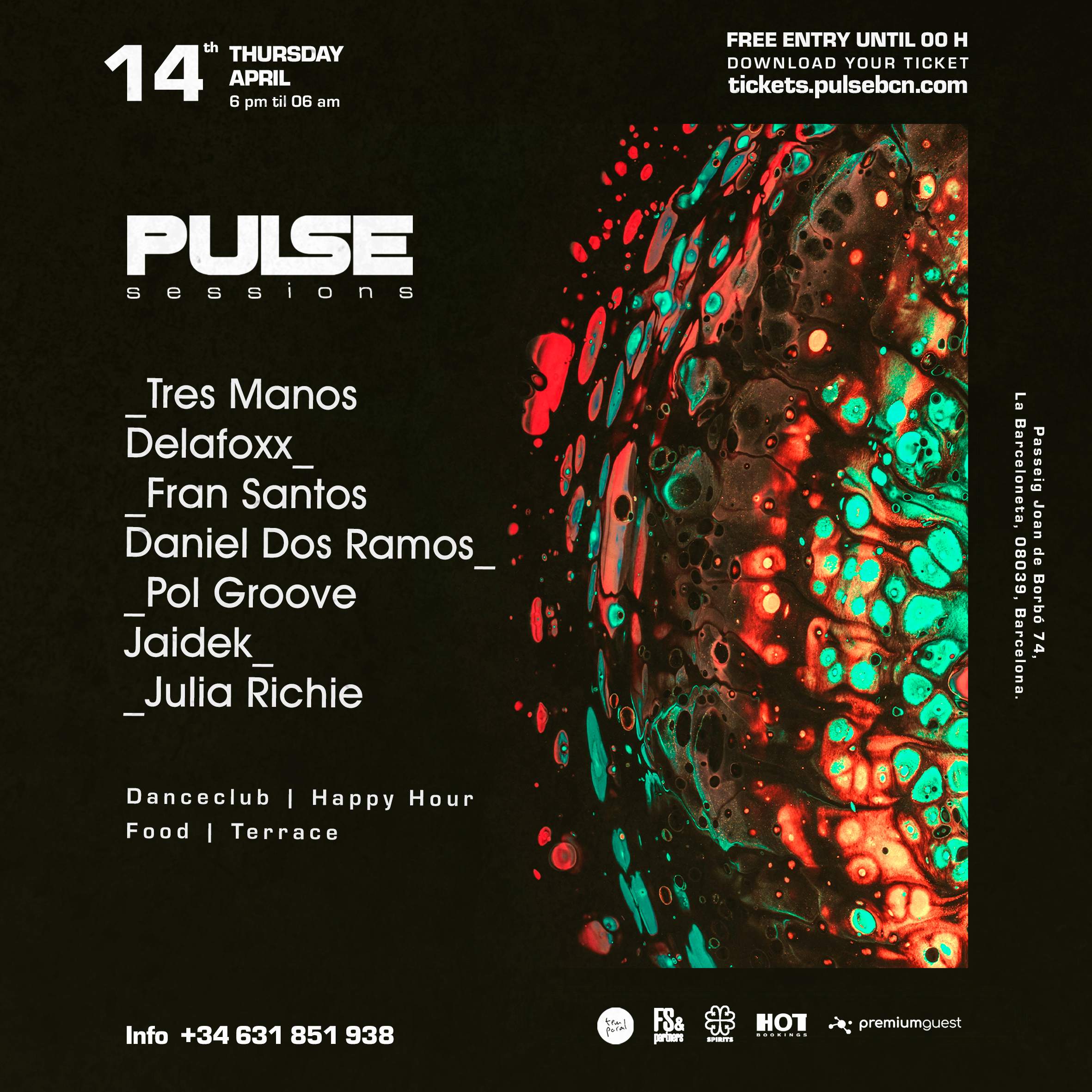 Free tickets / PULSE sessions [6 pm til 06 am] en Club Soda, Barcelona