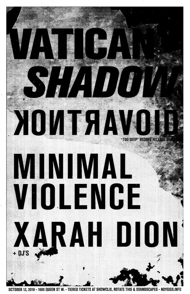 Kontravoid, Vatican Shadow, Minimal Violence, Xarah Dion, Kehdo - フライヤー表