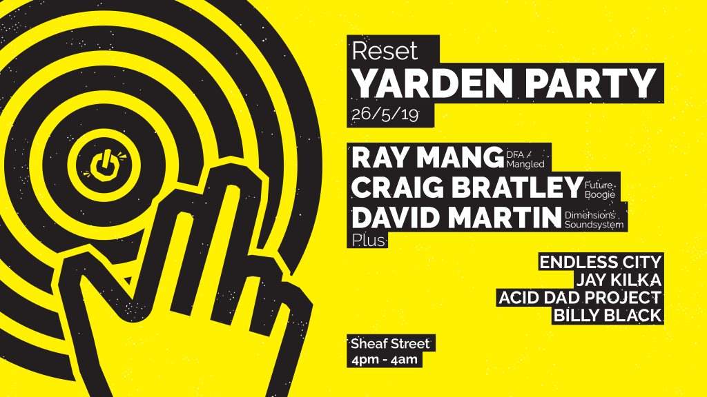 Reset Yarden Party with Ray Mang, Craig Bratley & David Martin - Página frontal