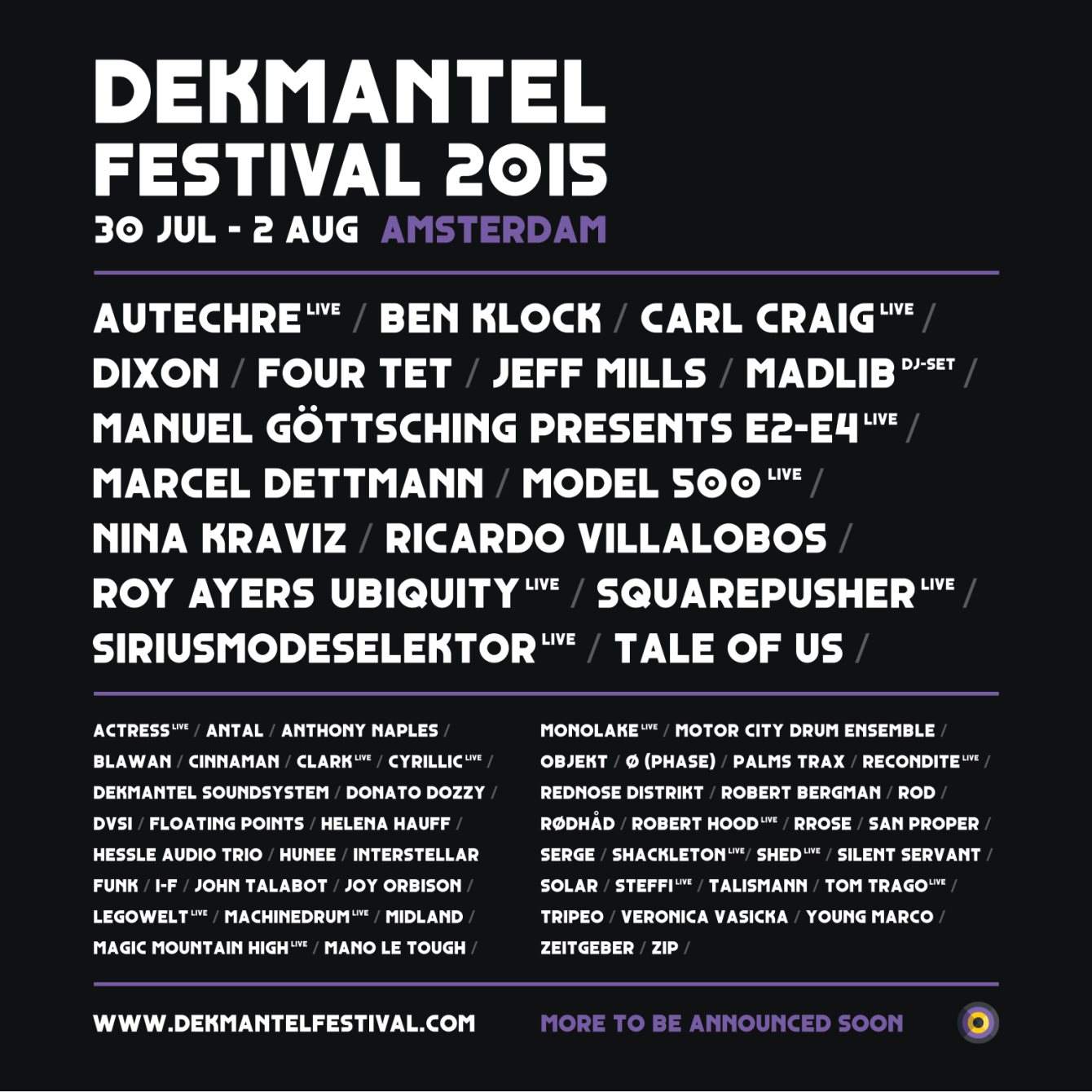 Dekmantel Festival 2015 - フライヤー表