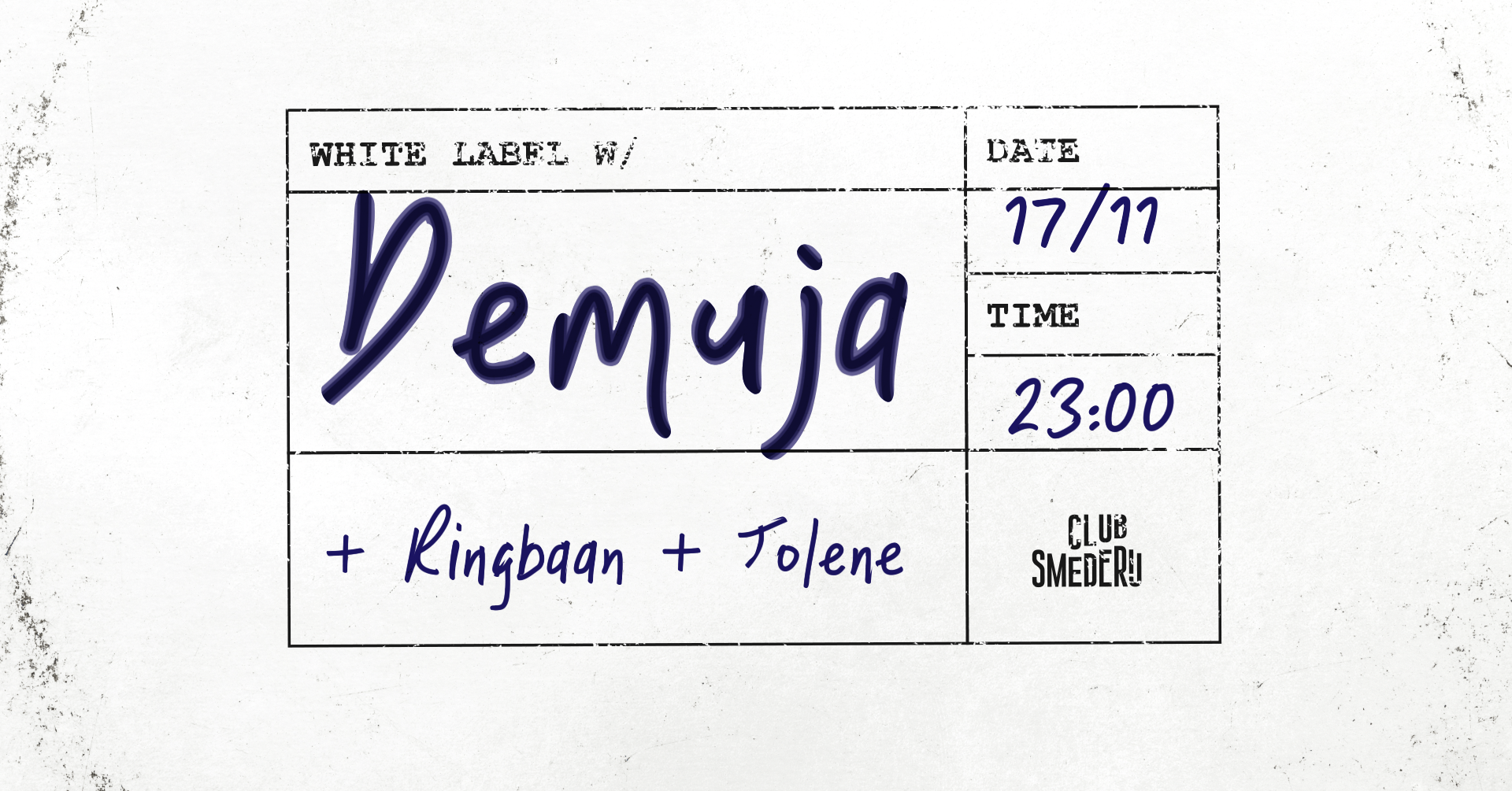 White Label with Demuja + Ringbaan + Jolene - Página frontal