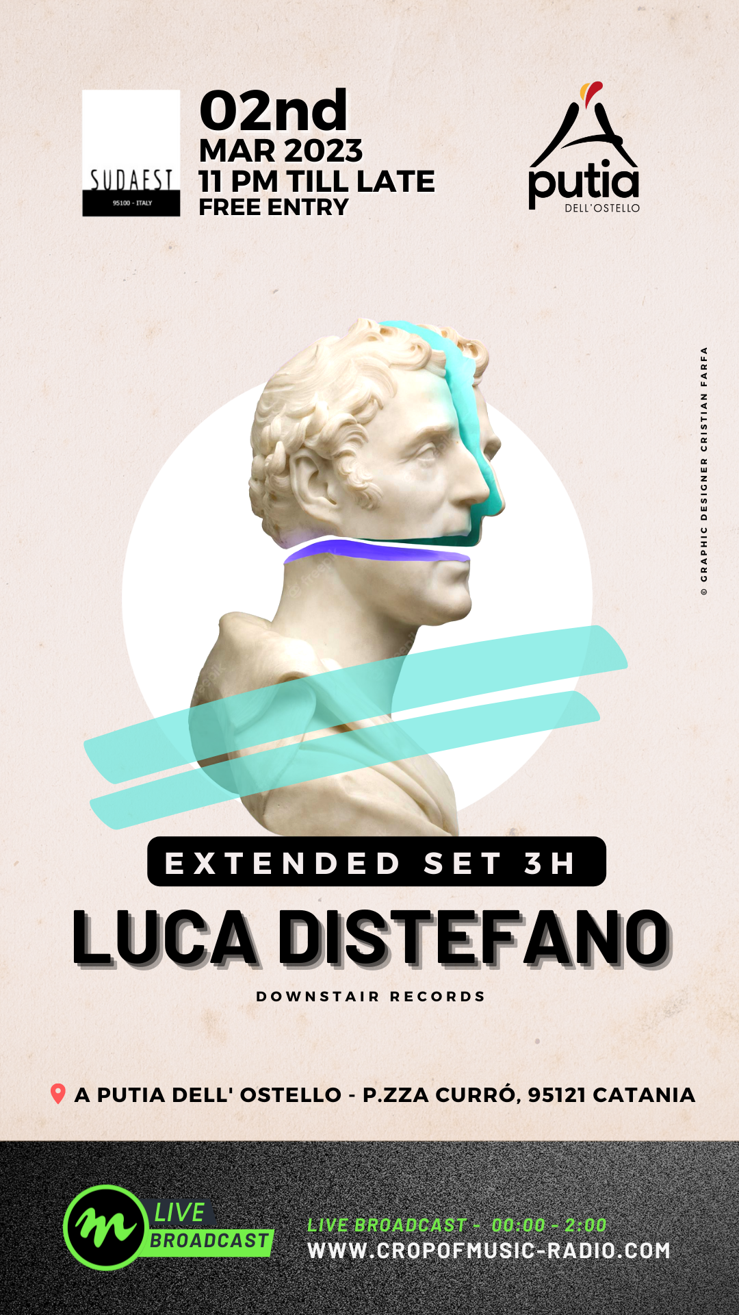 SUDAEST PRES: Luca Distefano 3 H EXTENDED SET at CAVE - フライヤー裏