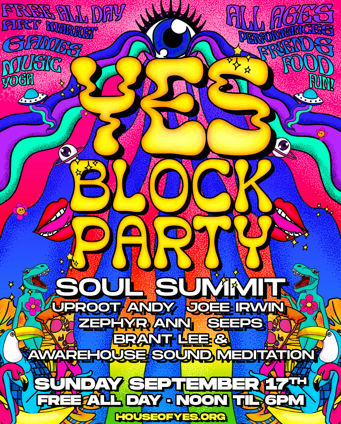 YES! Block Party: Soul Summit Music, Uproot Andy, Zephyr Ann, Brant Lee, SEEPS, Joee Irwin  - Página frontal