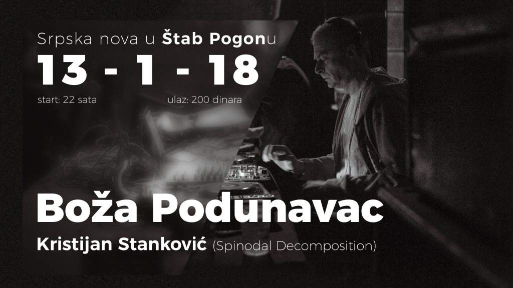 Srpska Nova u Štab Pogonu • Boza Podunavac i Kristijan Stanković - フライヤー表