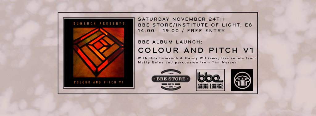 Colour and Pitch V1 Launch (BBE Music) - Página frontal