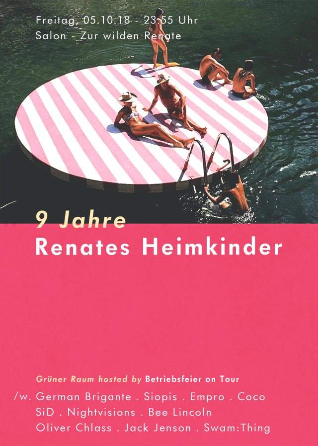9 Jahre Renates Heimkinder /w. German Brigante, SIOPIS, Empro & More - フライヤー表