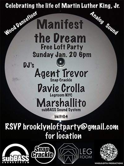 Manifest the Dream Free Loft Party - フライヤー表