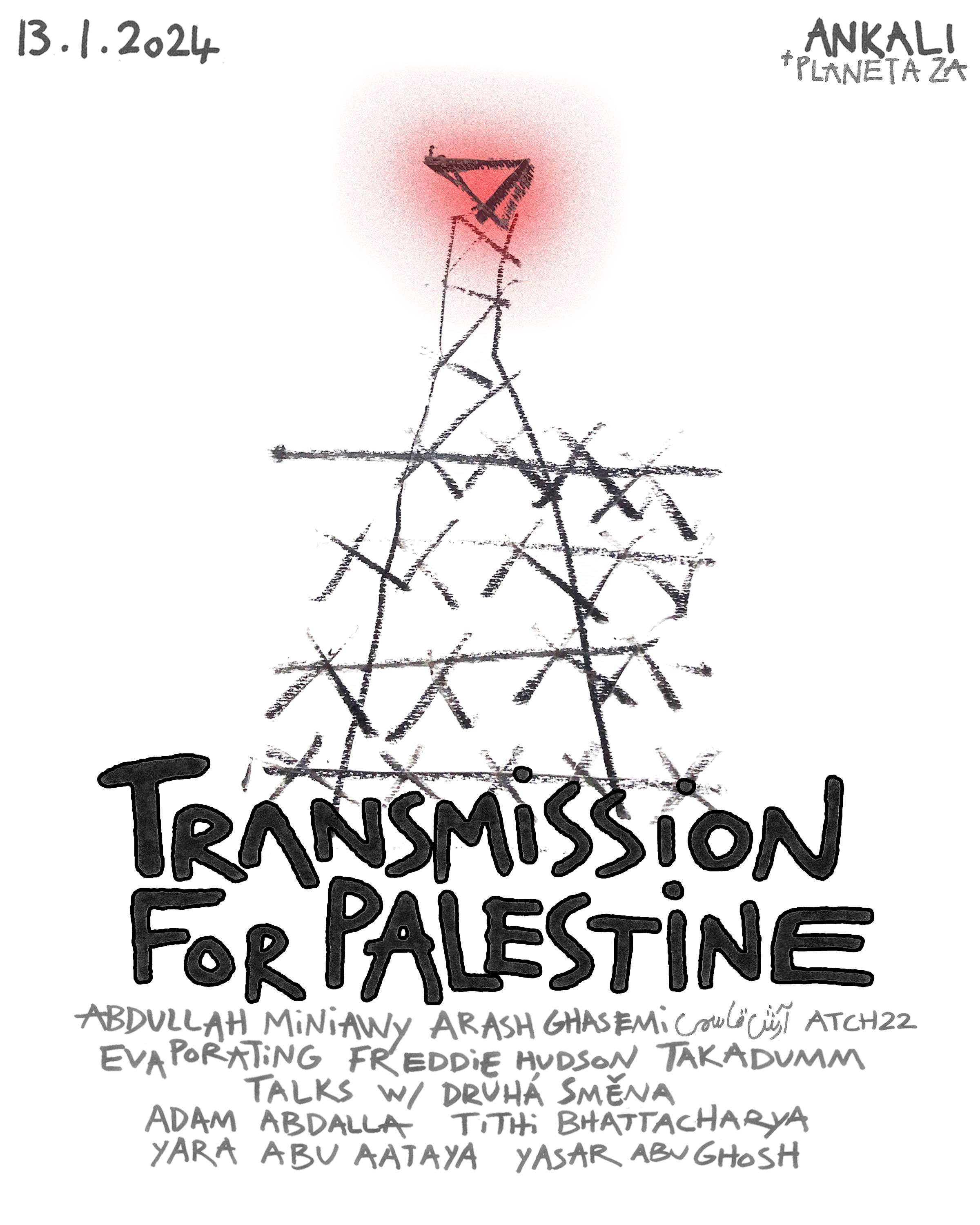 Transmission for Palestine: Talks, Concert, Clubnight - Página frontal
