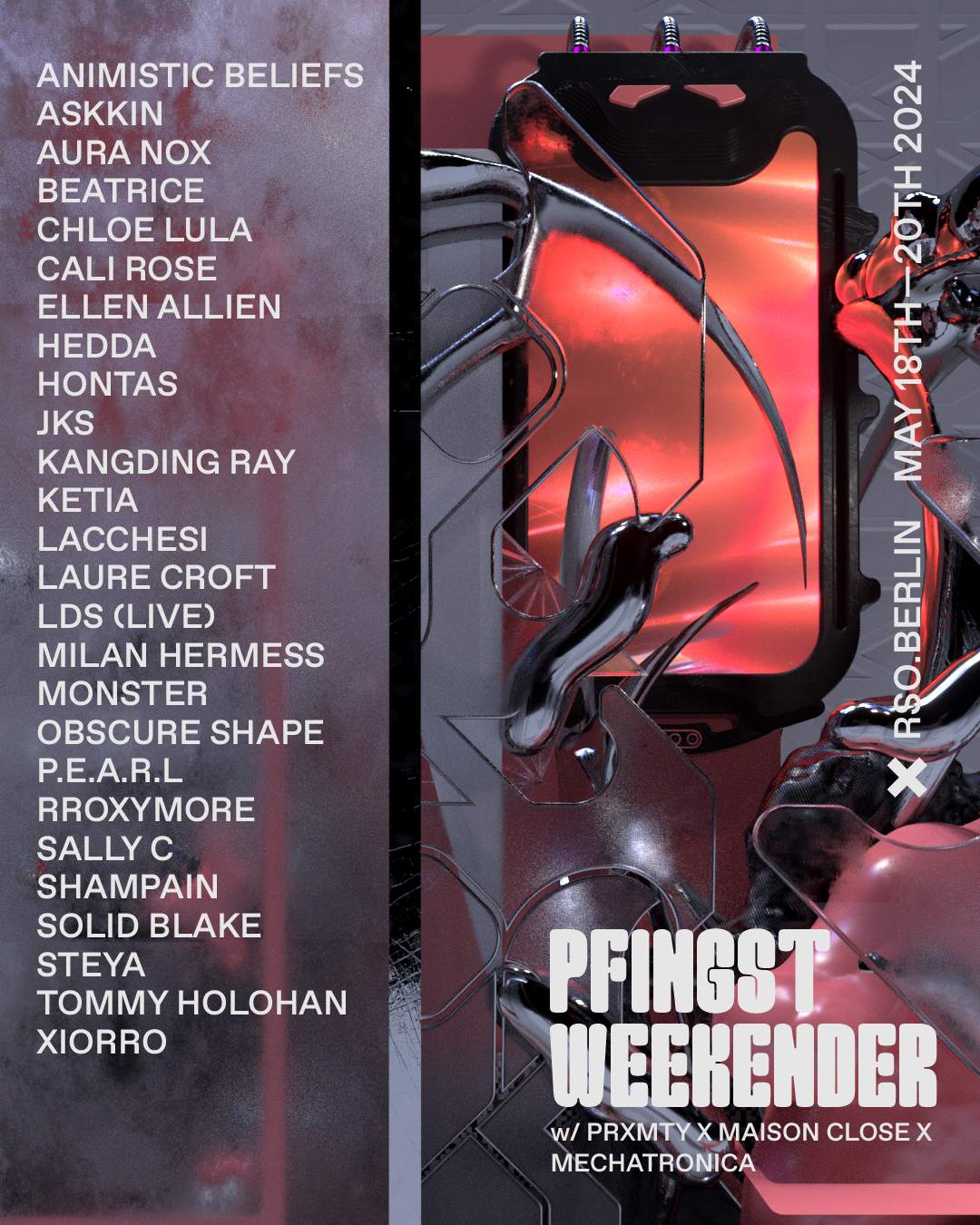 PRXMTY x Maison Close x Mechatronica w/ Ellen Allien, Lacchesi, Laure Croft, LDS & Solid Blake - Página frontal