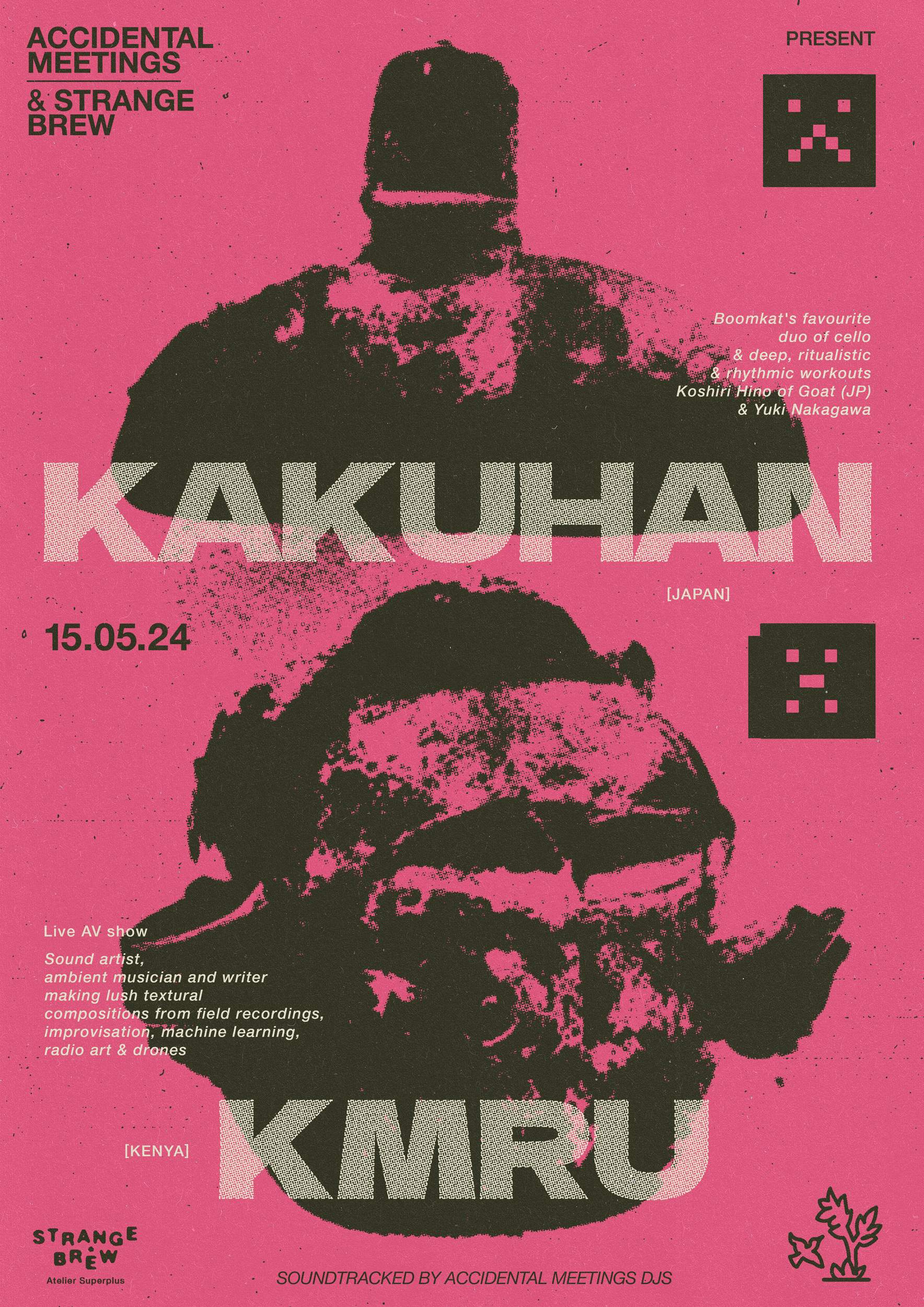 KAKUHAN, KMRU (Live AV), Dylan Henner, i-sha  - Página frontal