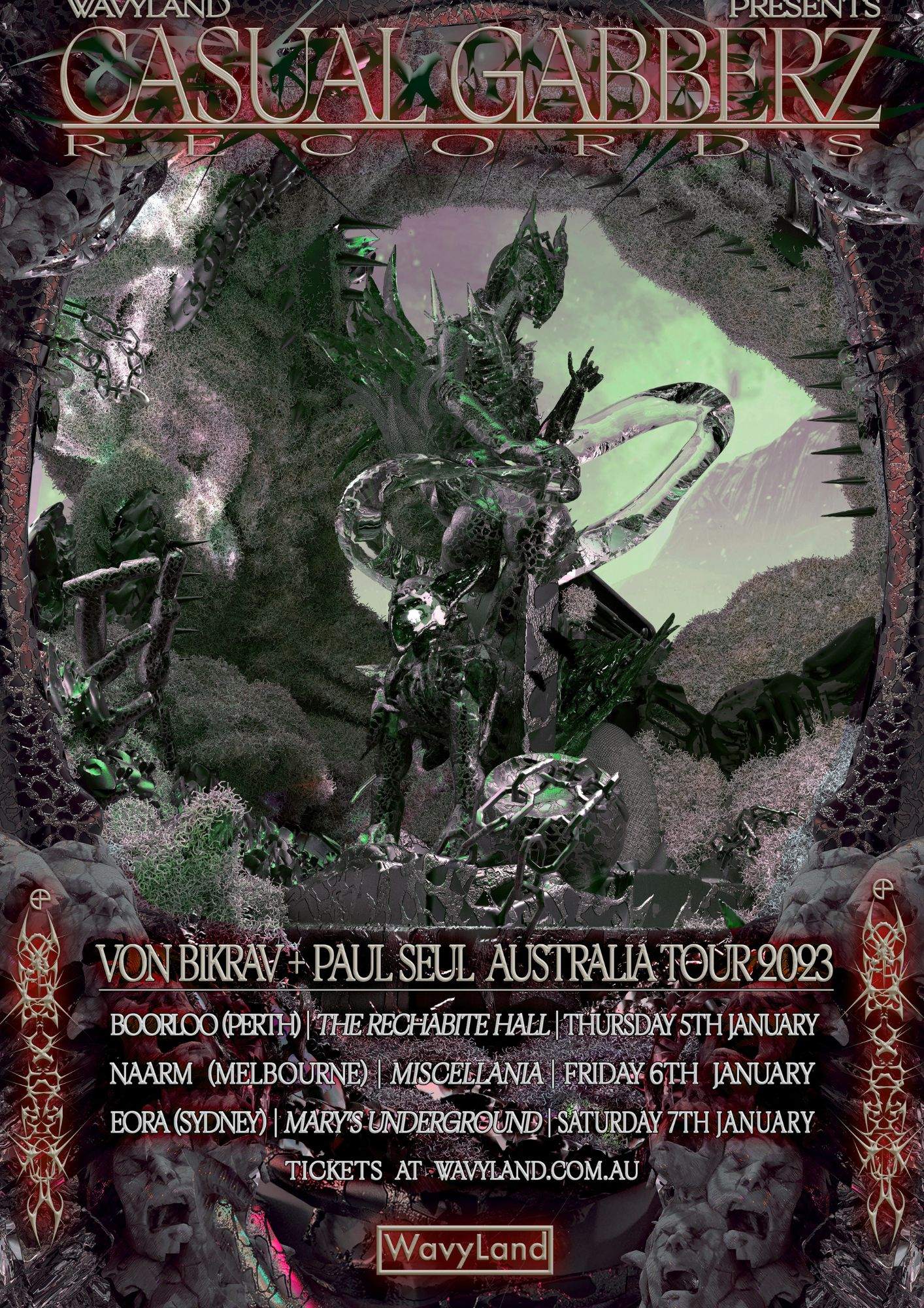 Casual Gabberz: VON BIKRAV + Paul Seul AUSTRALIA TOUR (SYD) - フライヤー表