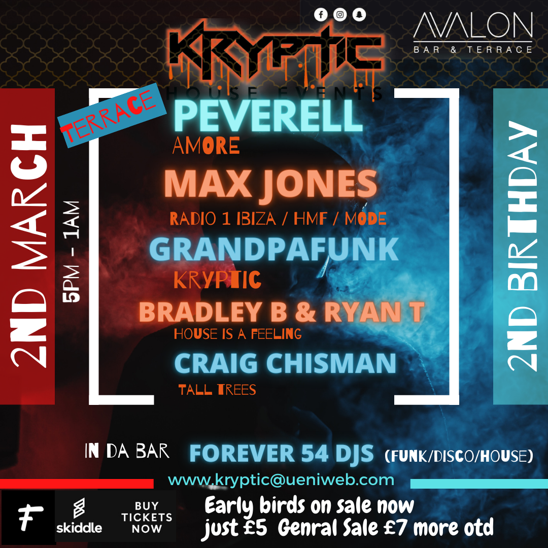 Kryptic turns 2, an all day House extravaganza - フライヤー表