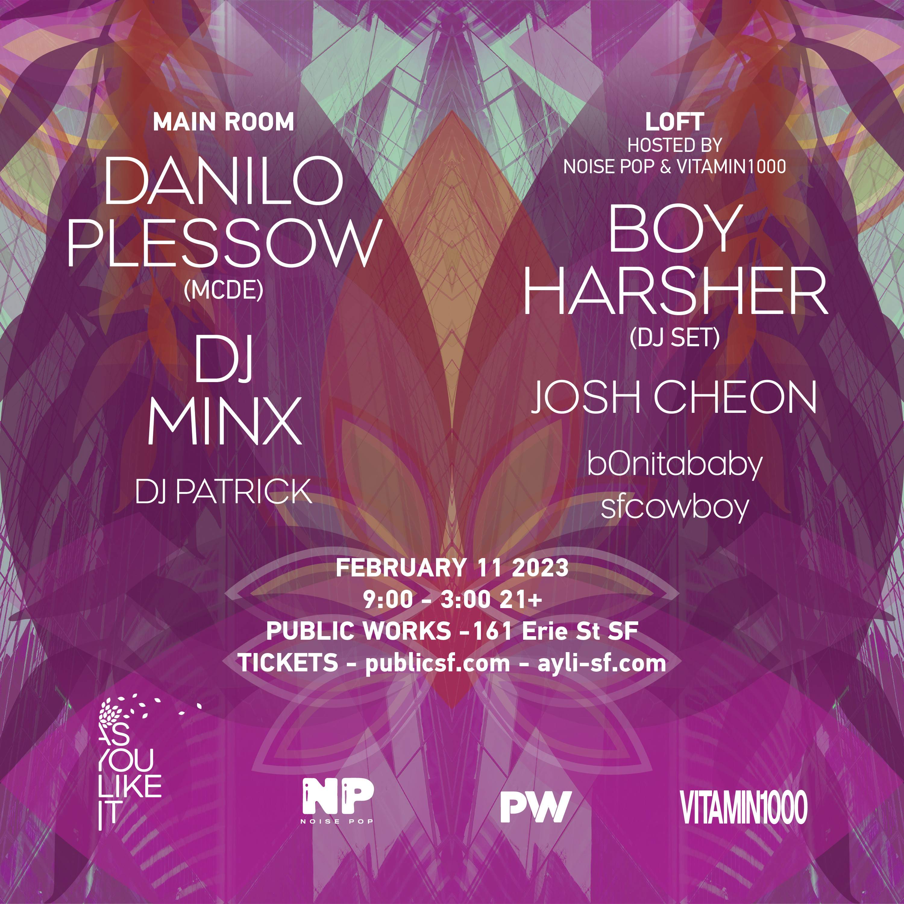 AYLI & PW present Danilo Plessow AKA Motor City Drum Ensemble, DJ Minx, & Boy Harsher (DJ Set) - Página frontal
