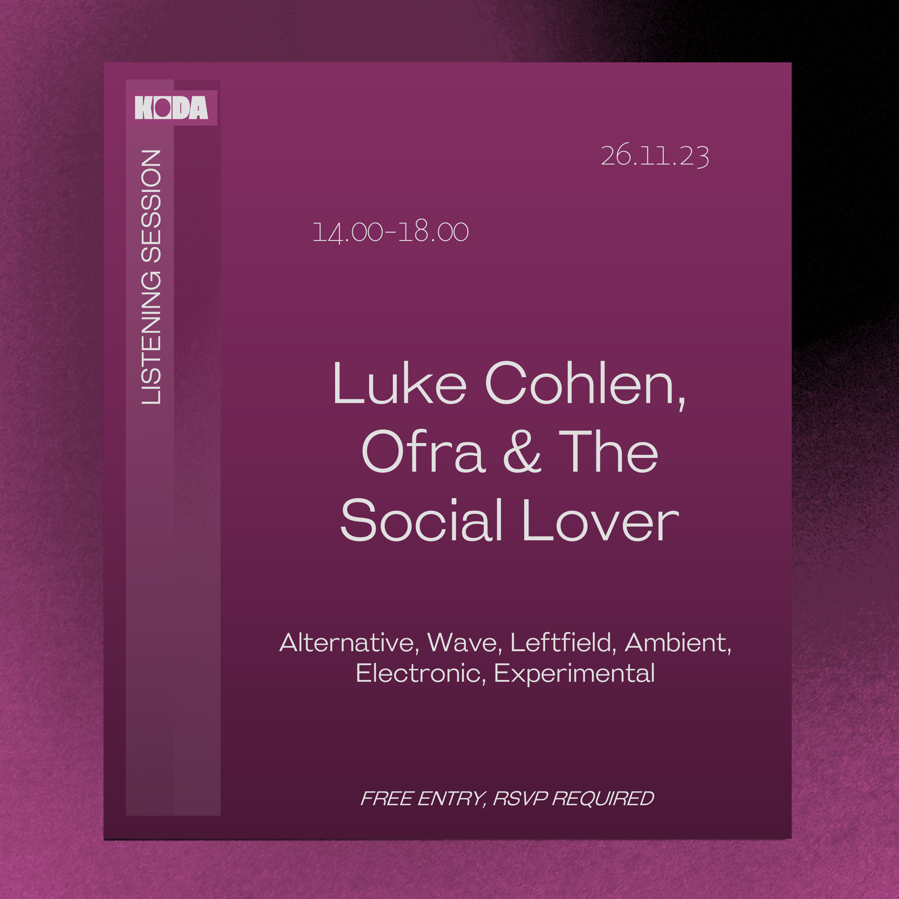 Luke Cohlen, Ofra & The Social Lover - フライヤー表