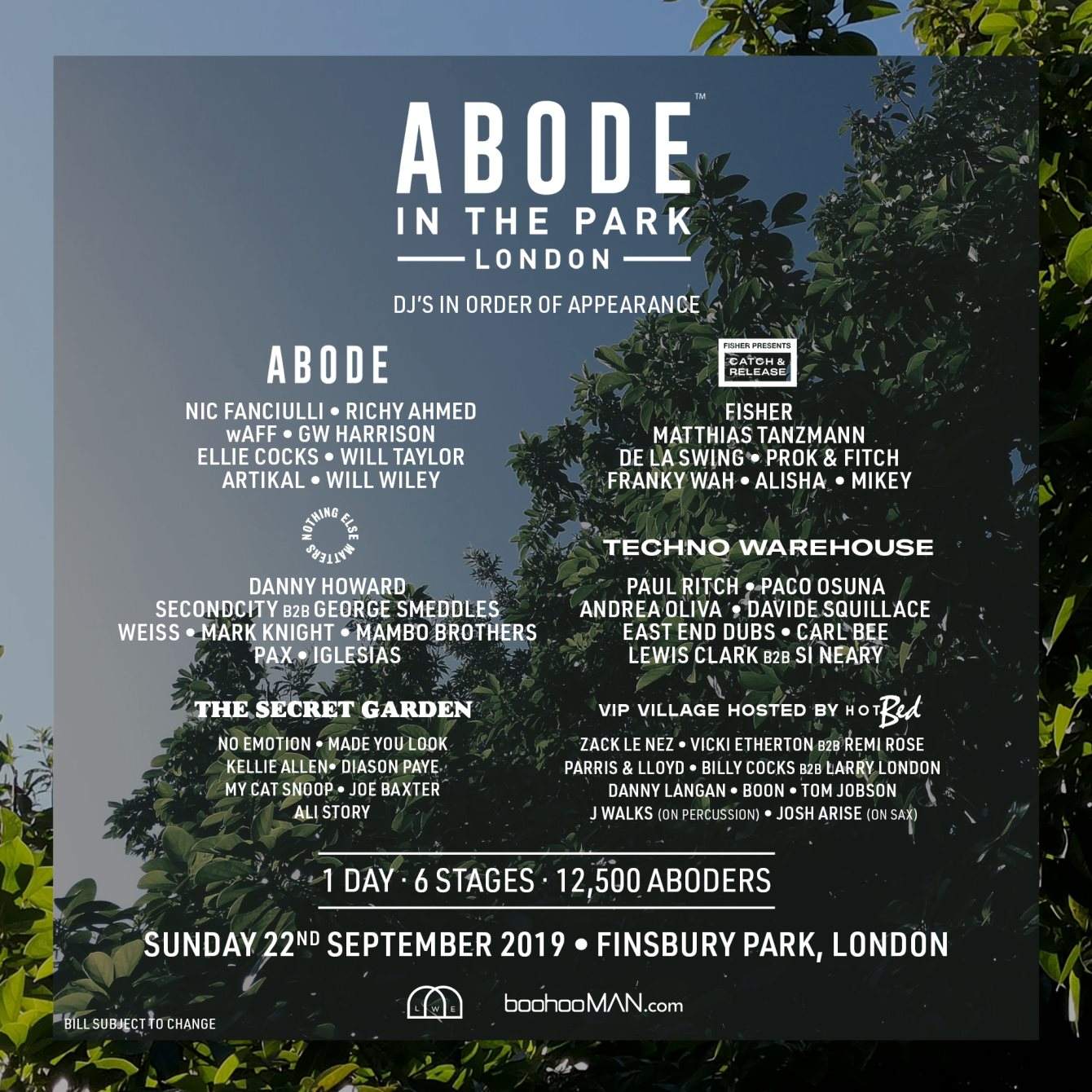 ABODE In The Park London 2019 - フライヤー表