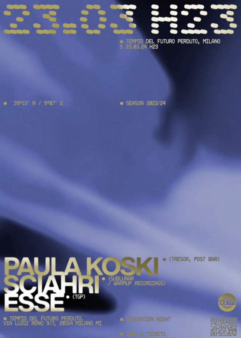 Basstation: Paula Koski, Sciahri, Esse - Página frontal