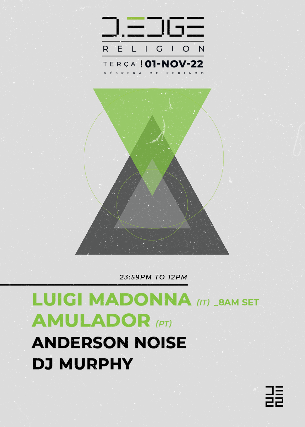 D-EDGE RELIGION 01.11 - Luigi Madonna, Amulador, DJ Murphy e Anderson Noise - Página frontal