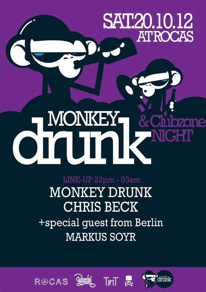 Monkey Drunk & Clubzone Night - フライヤー表