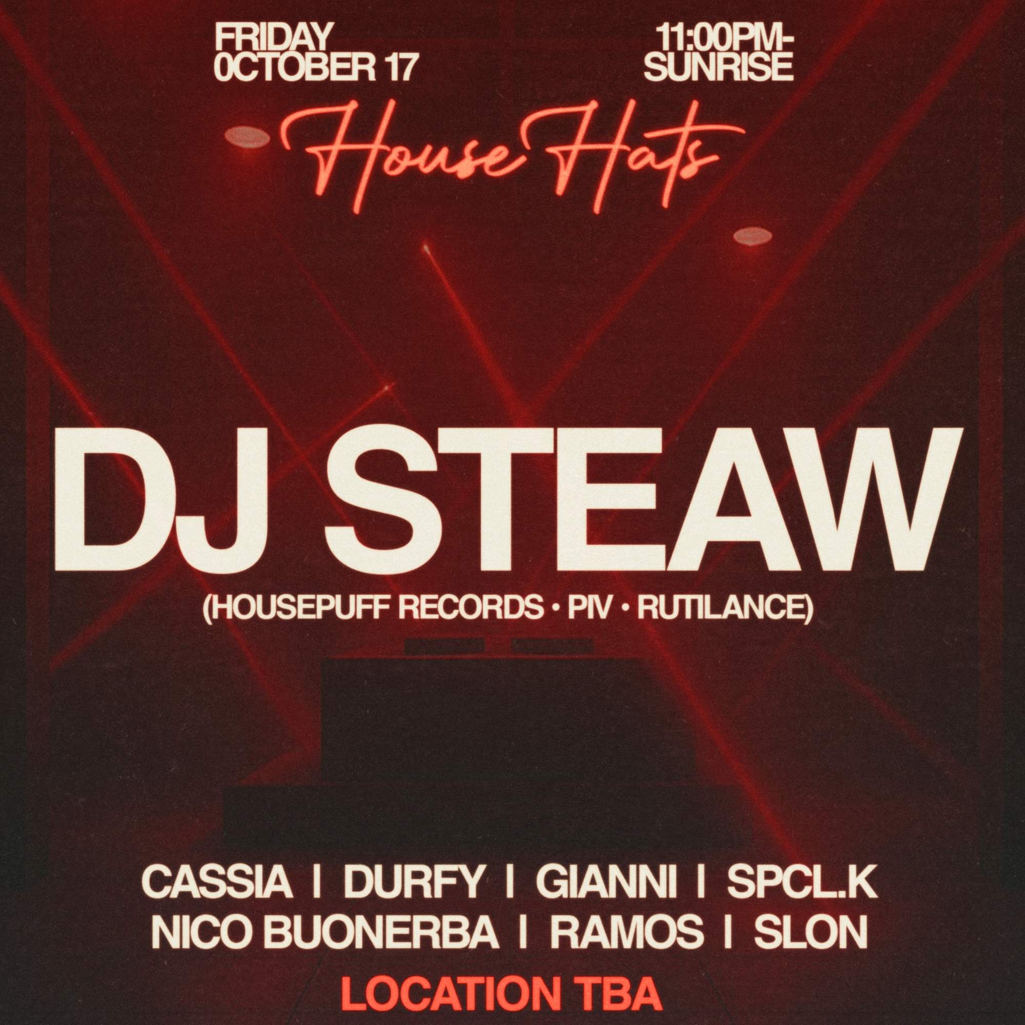 House Hats presents: DJ Steaw at TBA, Washington DC