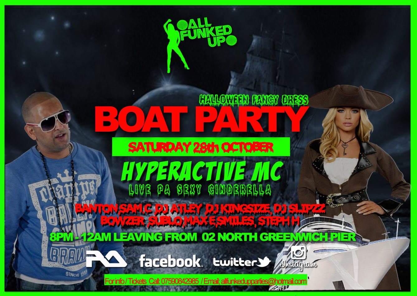 all Funked up Halloween Fancy Dress Boat Party with Hyperactive mc Sexy ...