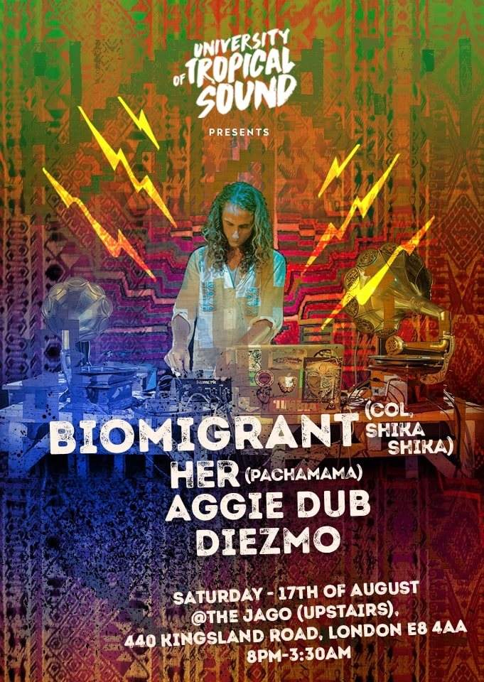 University of Tropical Sound presents: Biomigrant Live SET, Her, Diezmo - Página frontal
