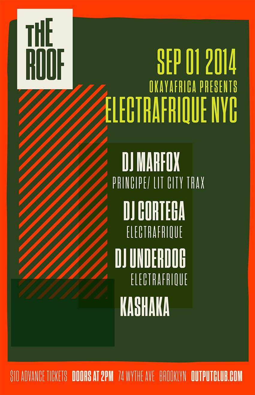 Okayafrica presents: Electrafrique NYC with DJ Marfox, DJ Cortega & DJ Underdog on The Roof - Página frontal