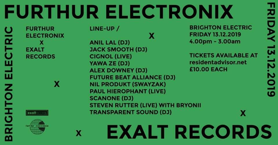 Furthur Electronix x Exalt Records - フライヤー裏