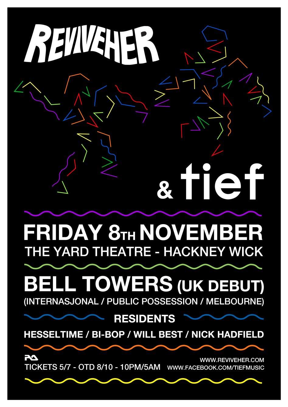 Reviveher & Tief present Bell Towers (UK Debut) - Página frontal