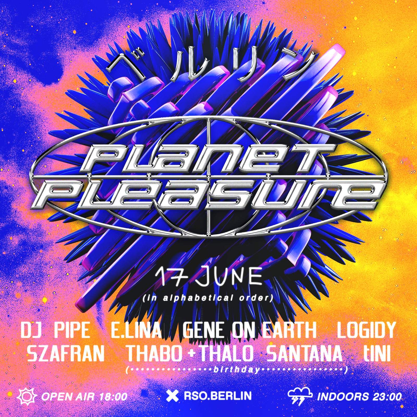 Planet Pleasure Open Air & Indoor with tINI, Gene On Earth, DJ Pipe, Thabo, Thalo Santana - フライヤー表