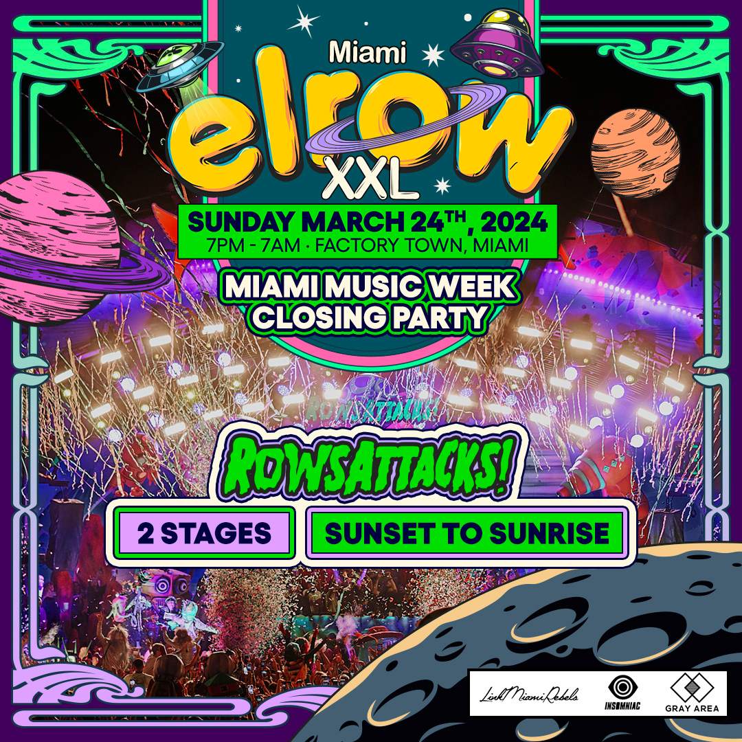 elrow Miami Music Week: RowsAttacks 2024 - Flyer front