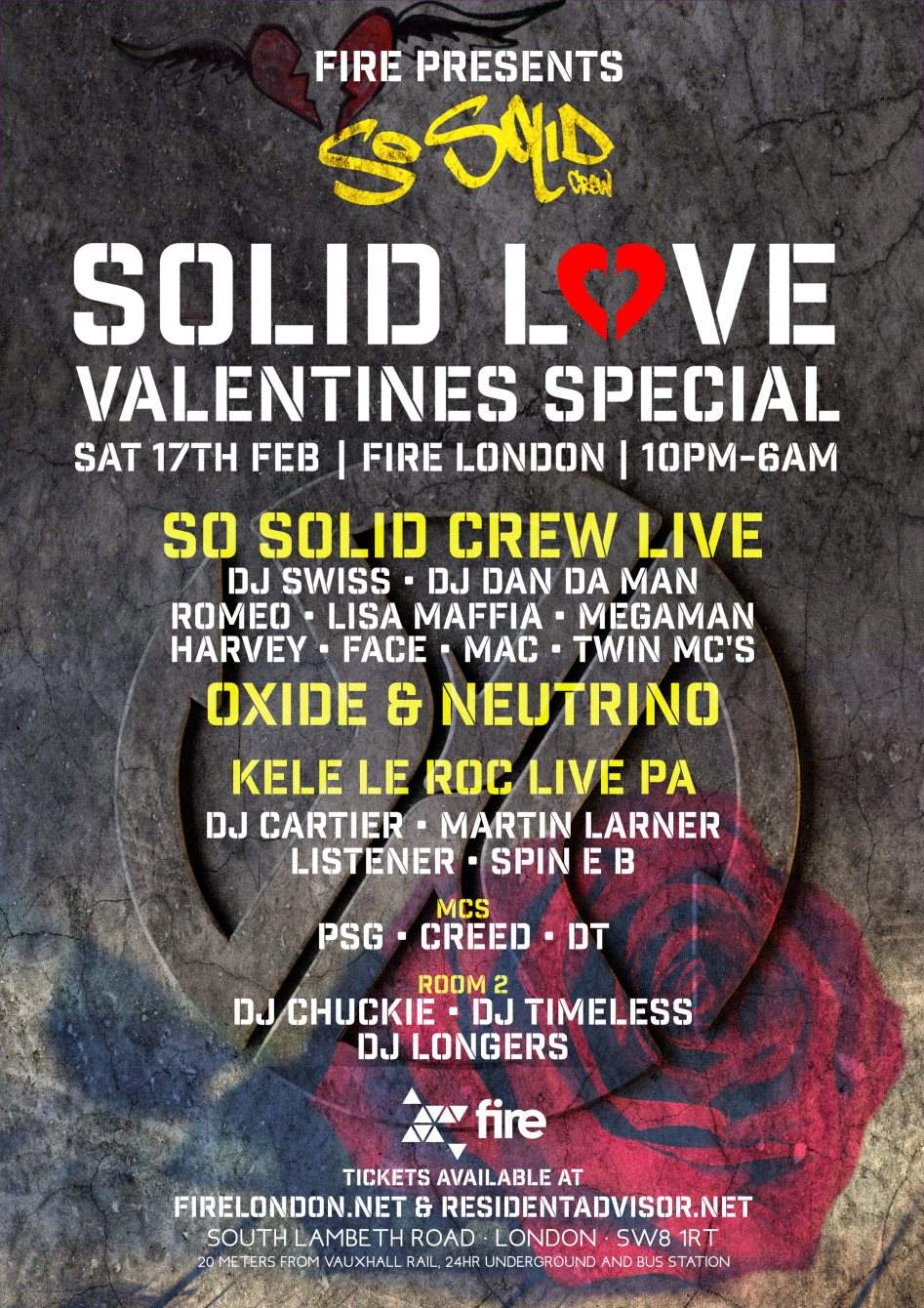 Fire presents: So Solid Crew + Oxide & Neutrino + Kele Le Roc Valentines Special - Página frontal