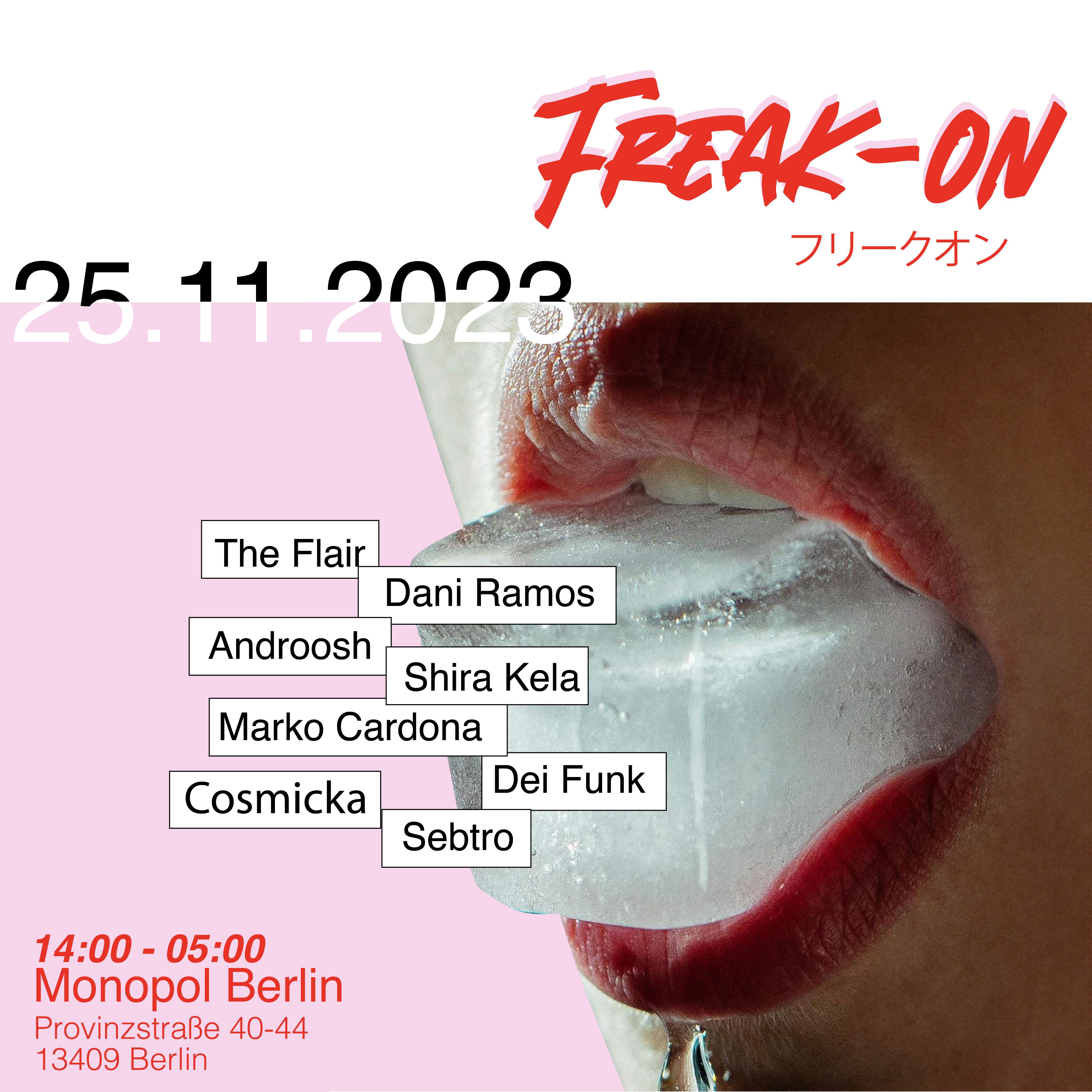 Freak on with Dani Ramos, The Flair, Shira Kela, androosh - フライヤー表