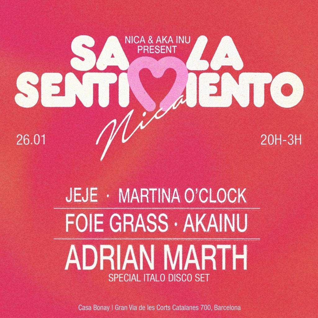 Nica Bonany: Sala Sentimiento with Adrian Marth, Akainu, Foie Grass, Je Je, Martina O'clock - Página trasera