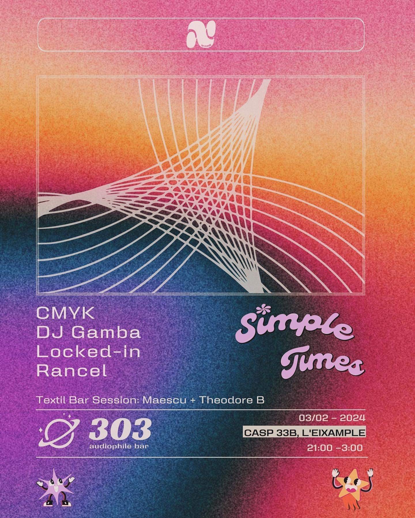 Simple Times at 303 Audiophile / CMYK, Rancel, DJ Gamba, Locked-In - フライヤー表