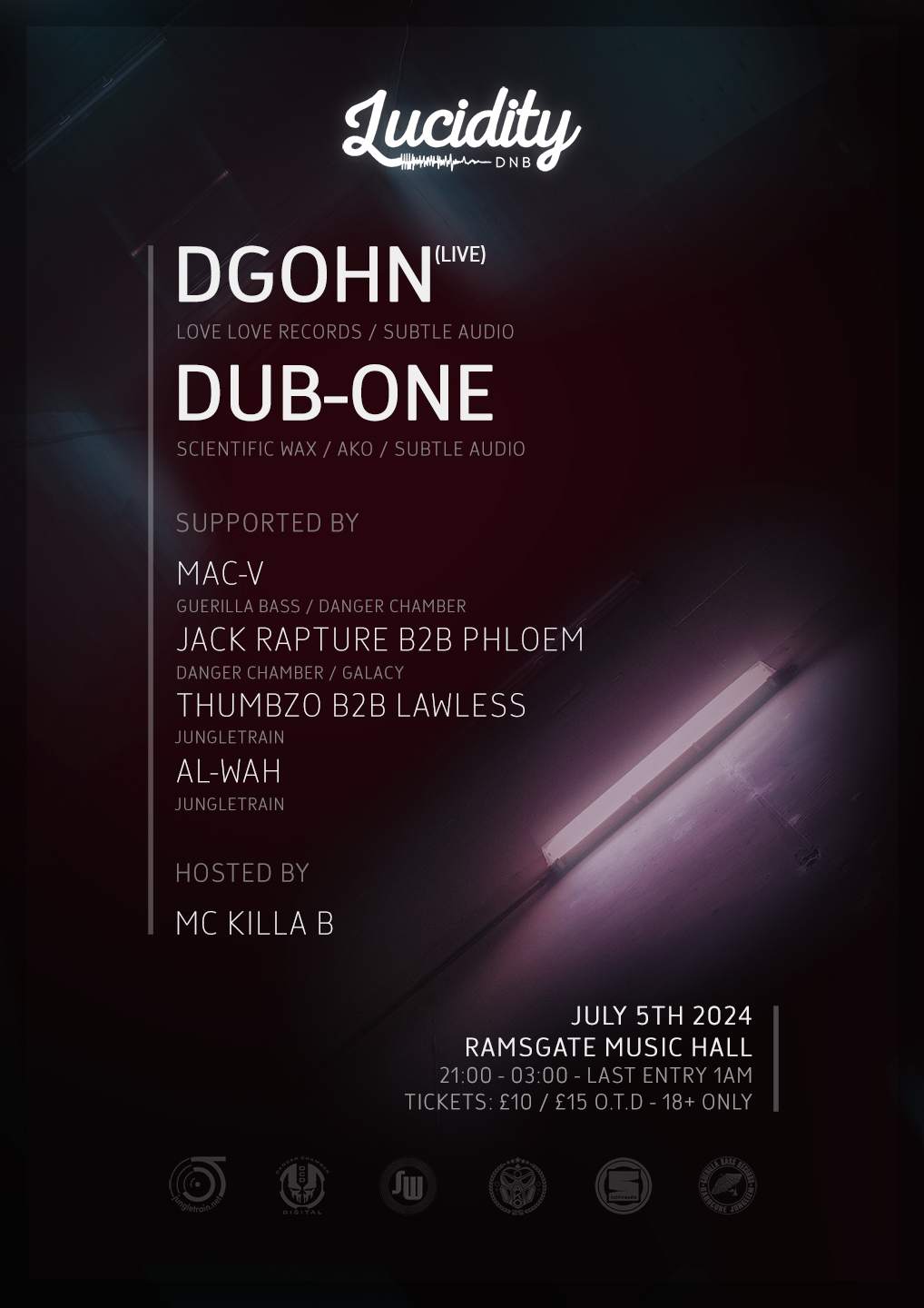 Lucidity presents: dgoHn, Dub One & MAC-V - Página frontal