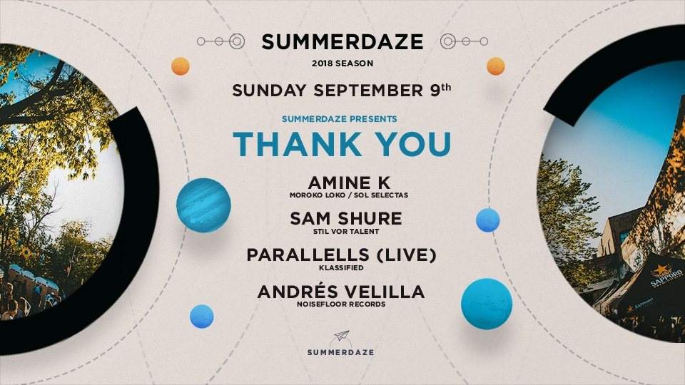 SummerDaze 'Thank you' Party ft Amine k, Sam Shure & Parallells - フライヤー表
