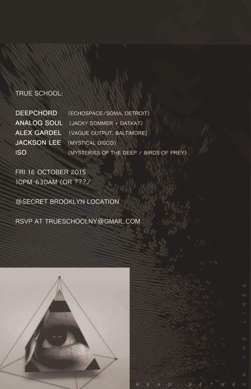 True School: Deepchord, Analog Soul, Alex Gardel, Jackson Lee, ISO - Página frontal