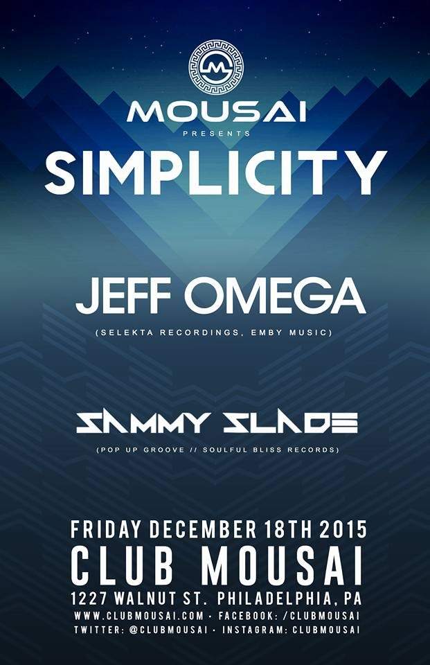 Simplicity: Jeff Omega & Sammy Slade - フライヤー表