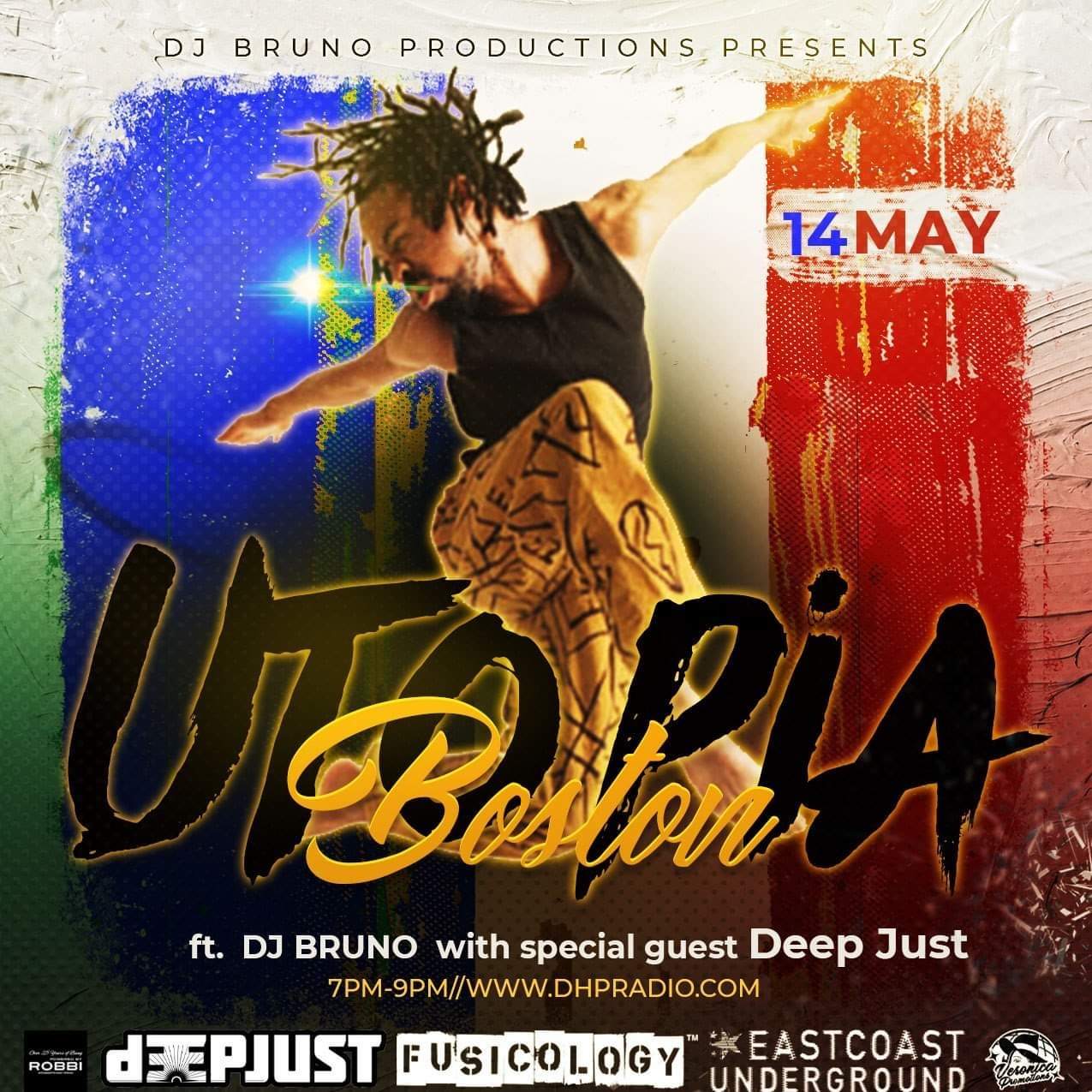 Utopia Boston ft DJ Bruno + Aquabeat - フライヤー表