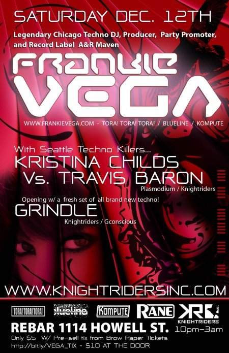 Frankie Vega - Chicago Techno with Kristina Childs vs Travis Baron & Grindle - Página frontal
