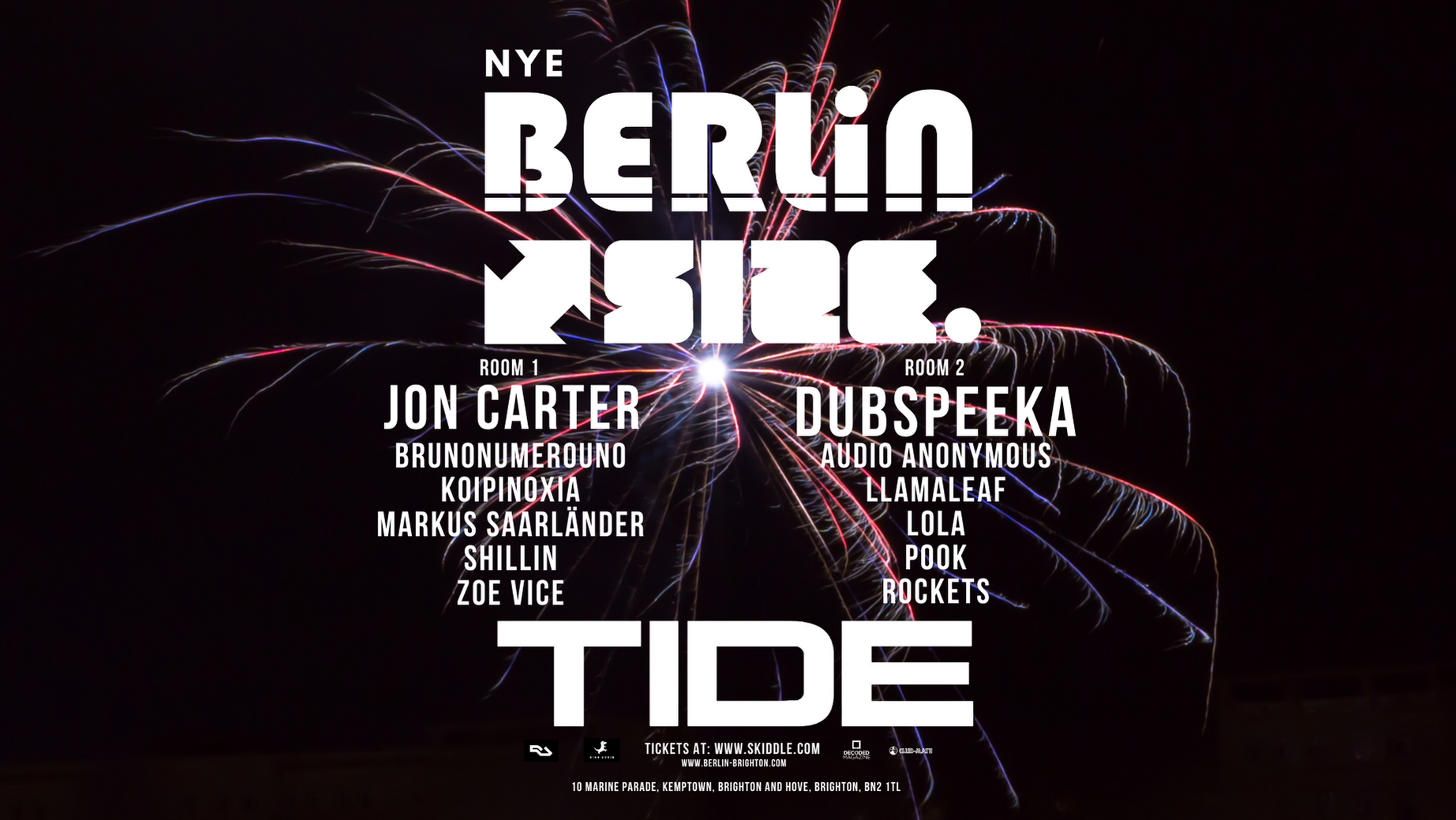 Berlin  SIZE. - New Years Eve at TIDE - フライヤー表