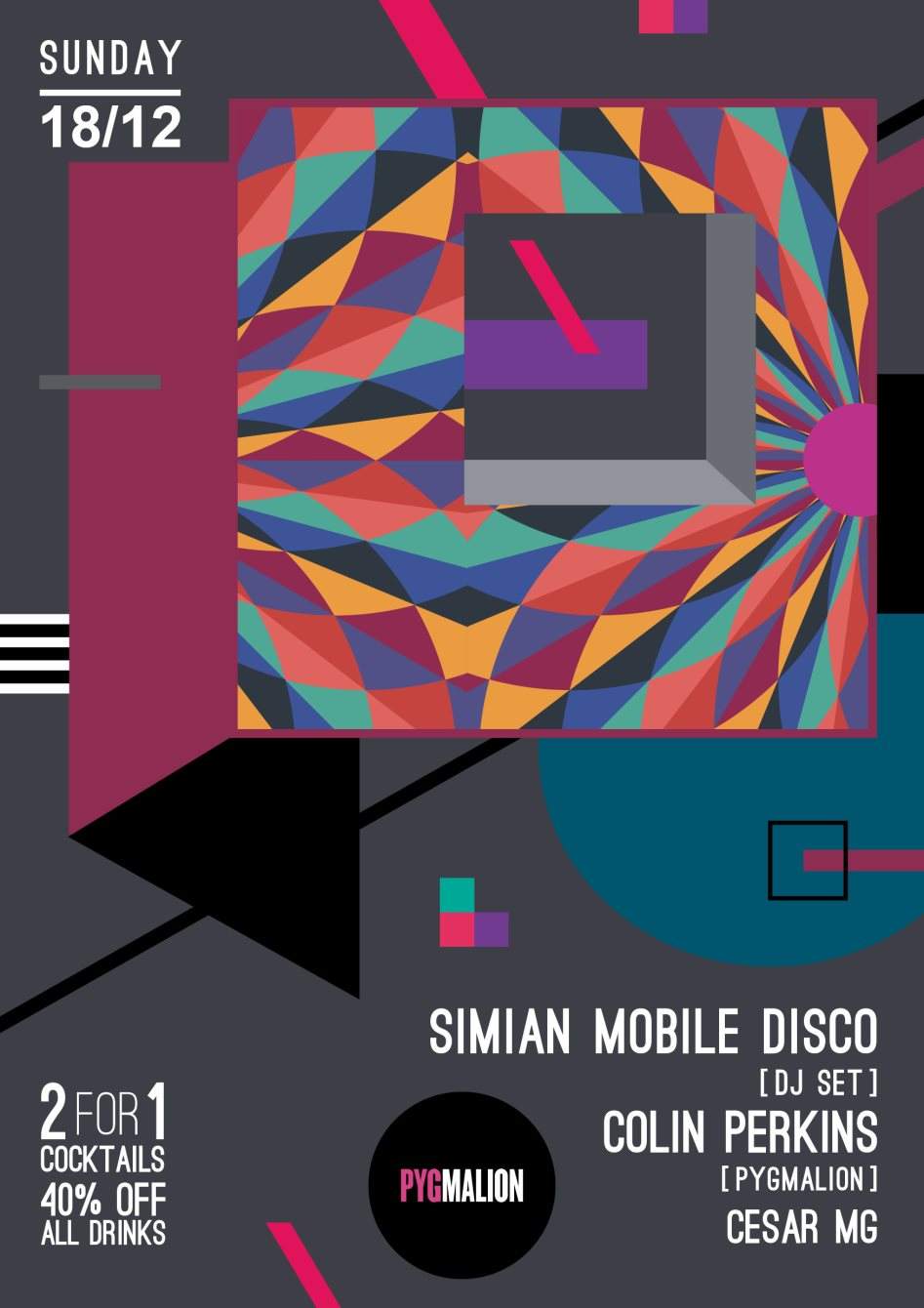 Pyg Sundays presents Simian Mobile Disco - フライヤー表